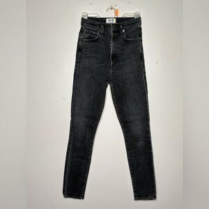Agolde Nico High Rise Slim Fit Dark Wash Organic Jeans